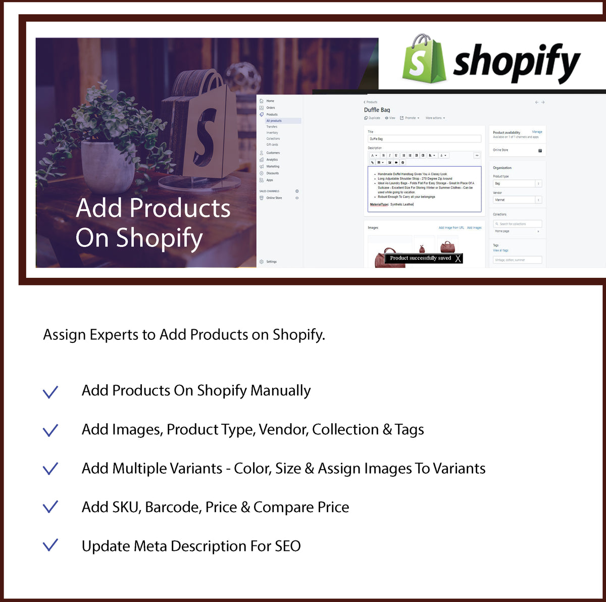 Add Products On Shopify