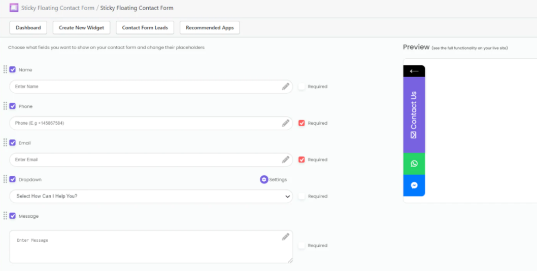 Sticky Contact Form in Shopify