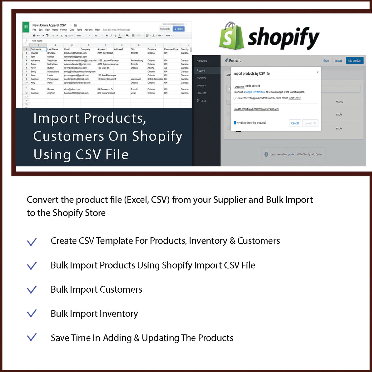 Import Products, Customers & Inventory On Shopify Using CSV File
