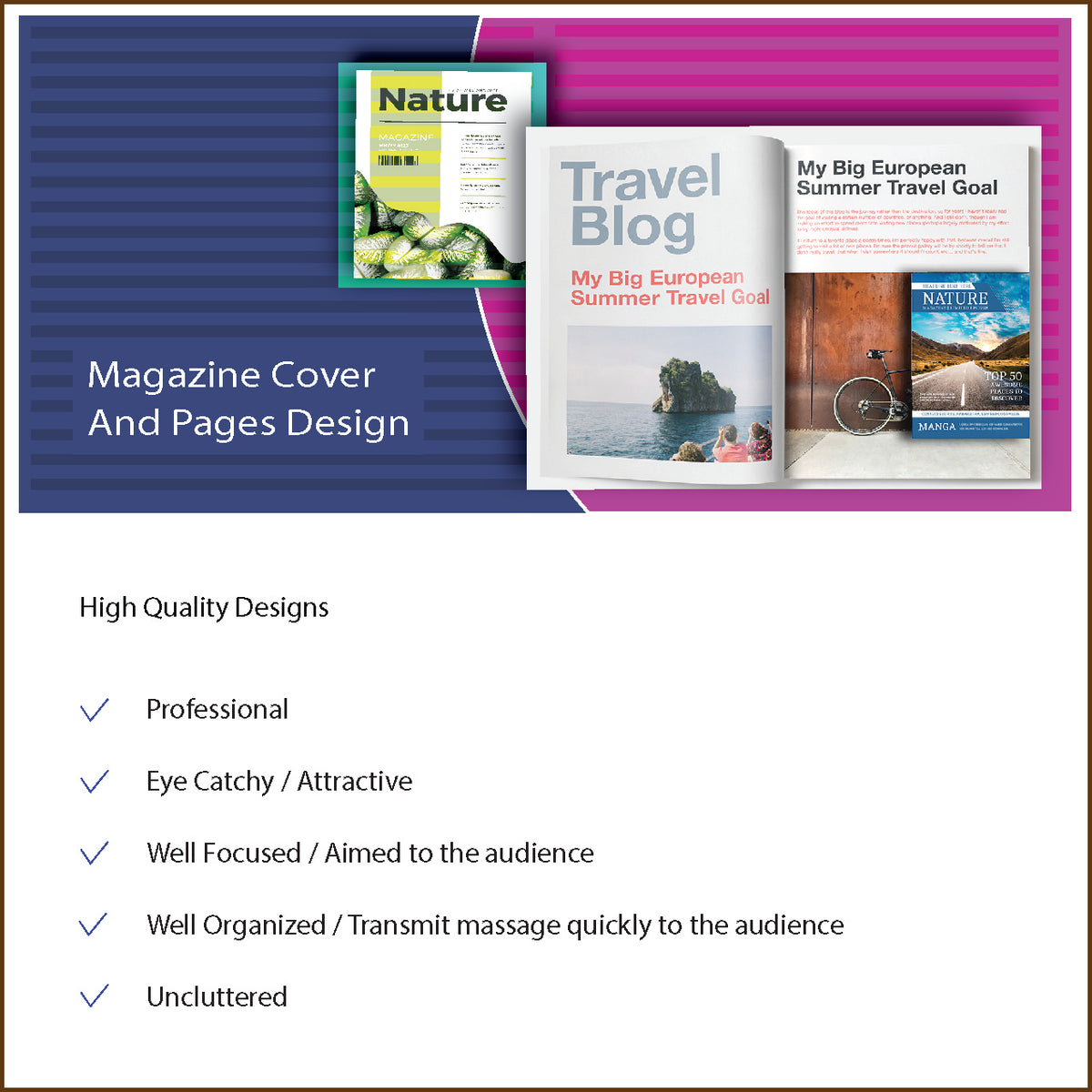 Magazine Cover and pages Design