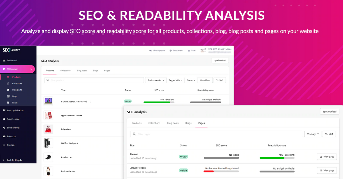 Shopify Store Audit SEO in Shopify